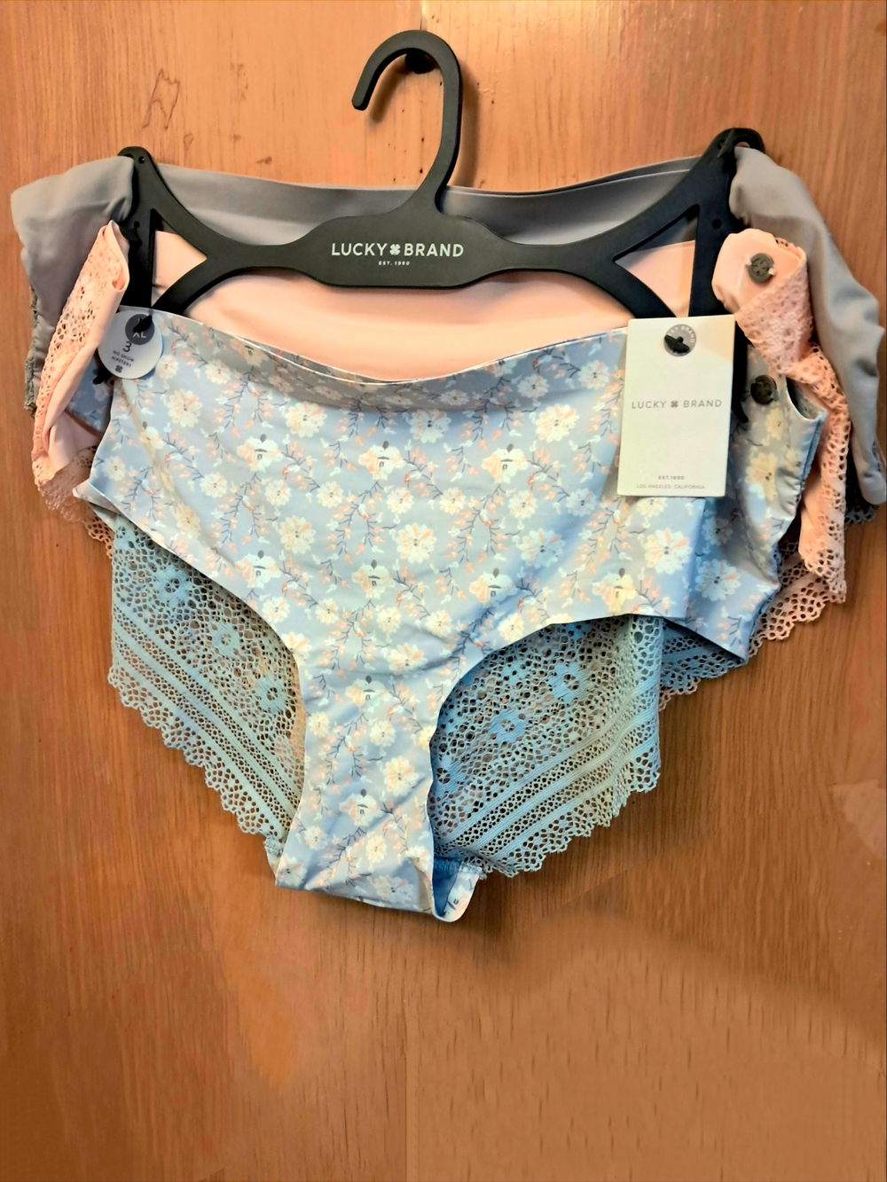 Lucky Brand Women's 3pck Xl Floral Lace Hipster Panty